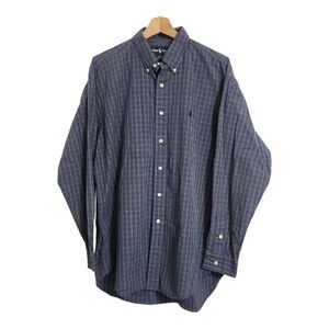 Polo Ralph Lauren Shirt Mens Large Blake Blue Plaid Button Down LS